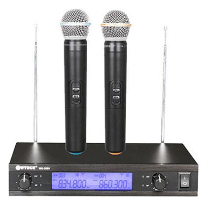 Ενισχυτής Karaoke με Ασύρματα Μικρόφωνα WG-2009 σε Μαύρο Χρώμα WVNGR