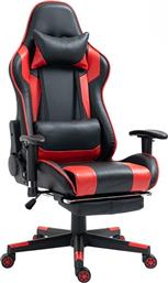 Zita Plus A6360 Καρέκλα Gaming Δερματίνης με Υποπόδιο Μαύρο/Κόκκινο