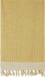 Kentia Zelda Πετσέτα Θαλάσσης Παρεό με Κρόσσια Κίτρινη 160x80εκ.