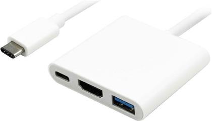 Powertech USB-C Docking Station με HDMI 4K PD Λευκό (PTH-038)