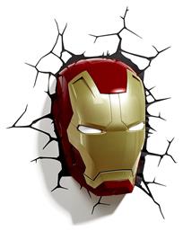 Παιδικό Φωτιστικό Τοίχου Led Πλαστικό Marvel Light Iron Man 3DLightFX