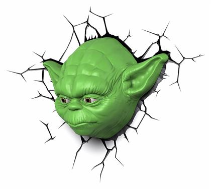 Παιδικό Φωτιστικό Τοίχου Led Πλαστικό Star Wars Yoda 3d 97570 3DLightFX