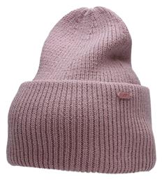 Beanie Γυναικείος Σκούφος με Rib Πλέξη σε Μωβ χρώμα 4F