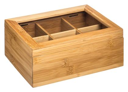 Cuisine Κουτί Τσάι με Καπάκι Ξύλινο σε Μπεζ Χρώμα 22x16x8.7cm 5Five