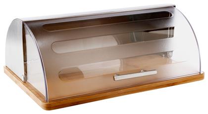 F-V Box Ψωμιέρα με Καπάκι από Bamboo σε Ασημί Χρώμα 39x26.5x15.5cm 5Five
