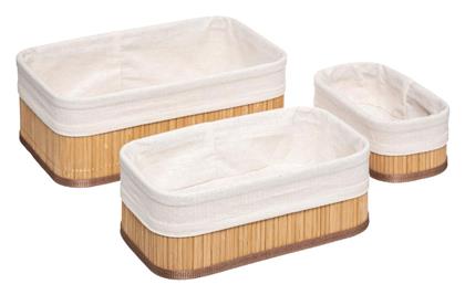 Καλάθι Αποθήκευσης Bamboo Λευκό 3τμχ 5Five