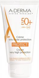 A-Derma Cream Protect Χωρίς Άρωμα Αντηλιακή Κρέμα Προσώπου SPF50 40ml