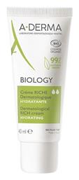 A-Derma Dermatological Rich Cream Hydrating Biology Rich Ενυδατική Κρέμα 40ml - A Derma