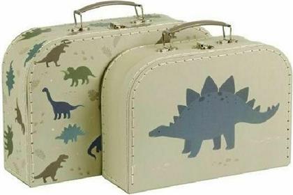 A Διακοσμητικό Βαλιτσάκι ''Dinosaurs'' από Ξύλο 2τμχ Little Lovely Company