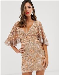 A Star Is Born embellished mini dress with cape detail-Tan από το Asos