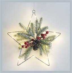 Χριστουγεννιάτικο Φωτιζόμενο Αστέρι Hanging Star 15 Led Θερμό Λευκό 30x30cm Μπαταρίας IP20 30x30cm Aca