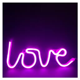 Διακοσμητικό Φωτιστικό Love Neon Μπαταρίας Ροζ Aca