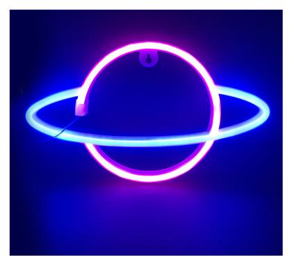 Διακοσμητικό Φωτιστικό Μοοn Light Neon Μπαταρίας Μπλε Aca
