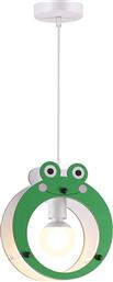 Aca Βατραχάκι Μονόφωτο Παιδικό Φωτιστικό Κρεμαστό από Ξύλο 40W με Υποδοχή E27 σε Πράσινο Χρώμα