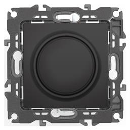 Prime Χωνευτός Διακόπτης Dimmer χωρίς Πλαίσιο Απλός Περιστροφικός 800W σε Μαύρο Χρώμα Aca