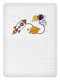 Κουβέρτα Κούνιας Space Πικέ Λευκή 110x140εκ. Adam Home