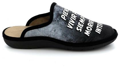 Adam's Shoes Χειμερινές Ανδρικές Παντόφλες με Σχέδια Μαύρες - Adams Shoes