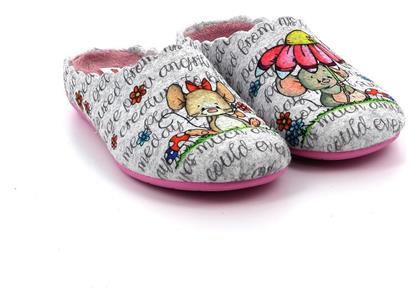 Adam's Shoes Χειμερινές Γυναικείες Παντόφλες σε Γκρι Χρώμα - Adams Shoes