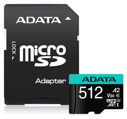 Premier Pro microSDXC 512GB Class 10 U3 V30 A2 UHS-I Adata