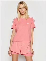 Adidas 3 Stripes Κοντομάνικο Crop Top Ροζ από το Modivo