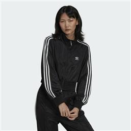 Adidas Adicolor Classics High-Shine Γυναικεία Ζακέτα με Φερμουάρ σε Μαύρο Χρώμα