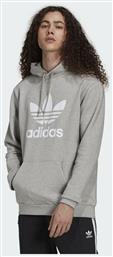 Adicolor Classics Trefoil Ανδρικό Φούτερ με Κουκούλα και Τσέπες Fleece Heather Grey Adidas