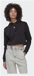 Adicolor Essentials Cropped Γυναικείο Φούτερ με Κουκούλα Μαύρο Adidas