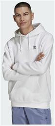 Adicolor Essentials Trefoil Ανδρικό Φούτερ με Κουκούλα και Τσέπες Fleece Λευκό Adidas