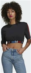 Adidas Adicolor Primeblue Tricolor Κοντομάνικο Crop Top Μαύρο από το Asos