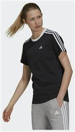 Essentials 3-Stripes Αθλητικό Γυναικείο T-shirt Μαύρο Adidas