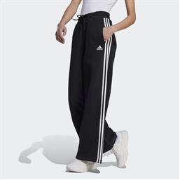 Adidas Essentials 3-Stripes French Terry Παντελόνι Γυναικείας Φόρμας Φαρδύ Μαύρο