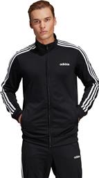 Adidas Essentials 3-Stripes Tricot Ανδρική Φούτερ Ζακέτα με Τσέπες Μαύρη