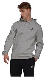 Essentials Ανδρικό Φούτερ με Κουκούλα και Τσέπες Fleece Γκρι Adidas