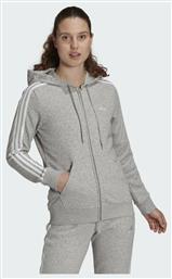Essentials Γυναικεία Φούτερ Ζακέτα με Κουκούλα Γκρι Adidas