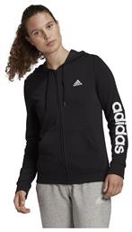 Essentials Γυναικεία Φούτερ Ζακέτα με Κουκούλα Μαύρη Adidas