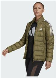 Essentials Κοντό Γυναικείο Puffer Μπουφάν για Χειμώνα Focus Olive Adidas