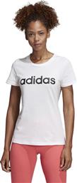 Adidas Essentials Linear Αθλητικό Γυναικείο T-shirt Λευκό με Στάμπα από το Spartoo