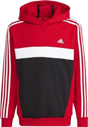 Adidas Fleece Παιδικό Φούτερ με Κουκούλα και Τσέπες Κόκκινο