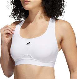 Adidas Γυναικείο Αθλητικό Μπουστάκι Λευκό με Αφαιρούμενη Ενίσχυση από το Cosmos Sport