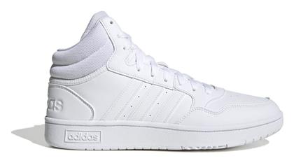 Hoops 3.0 Mid Ανδρικά Sneakers Λευκά Adidas