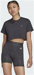 Adidas Hyperglam Κοντομάνικο Crop Top Carbon από το Asos