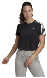 Adidas Κοντομάνικο Αθλητικό Crop Top Μαύρο από το HallofBrands