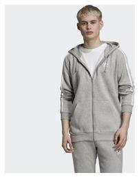Originals 3-Stripes Ανδρική Φούτερ Ζακέτα με Κουκούλα και Τσέπες Heather Grey Adidas