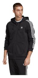 Originals 3-Stripes Ανδρική Φούτερ Ζακέτα με Κουκούλα και Τσέπες Μαύρη Adidas