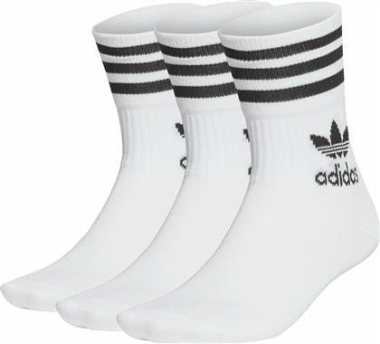 Adidas Originals Αθλητικές Κάλτσες Λευκές 3 Ζεύγη