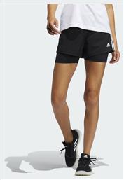 Pacer 3-Stripes Αθλητικό Γυναικείο Σορτς Μαύρο Adidas