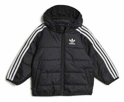 adidas Παιδικό Αθλητικό Μπουφάν Κοντό με Κουκούλα Μαύρο Adicolor - Adidas