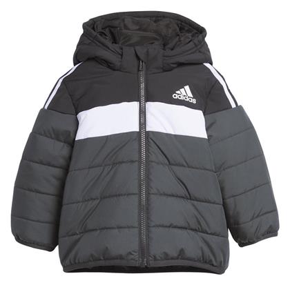 adidas Παιδικό Αθλητικό Μπουφάν Μακρύ με Κουκούλα Μαύρο - Adidas