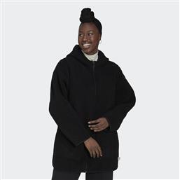 Adidas Polar Μακριά Fleece Γυναικεία Ζακέτα με Φερμουάρ σε Μαύρο Χρώμα από το Intersport