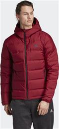 Adidas Puffer Μπορντό Helionic Αδιάβροχο Μπουφάν Με Κουκούλα από το Athletix